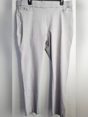 Prophecy Gray Stretch Pull-On Career Pants Women's Size 18 Business Casual Ankle